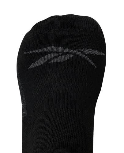 Reebok Mens Crew Socks - Moisture Wicking Athletic Cushioned Socks 6-12.5 Grey/Black