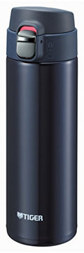 Tiger Thermos Water Bottle 16.2 oz Blue/Black Stainless Steel Lightweight