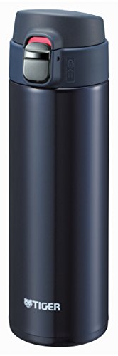 Tiger Thermos Water Bottle 16.2 oz Blue/Black Stainless Steel Lightweight