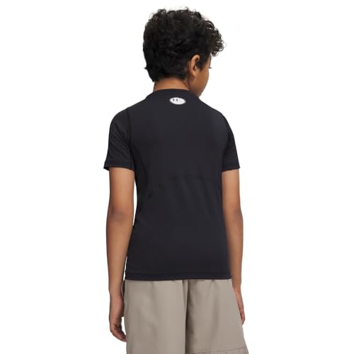 Under Armour Kids HeatGear Armour Short Sleeve T-Shirt - Small, Black & White