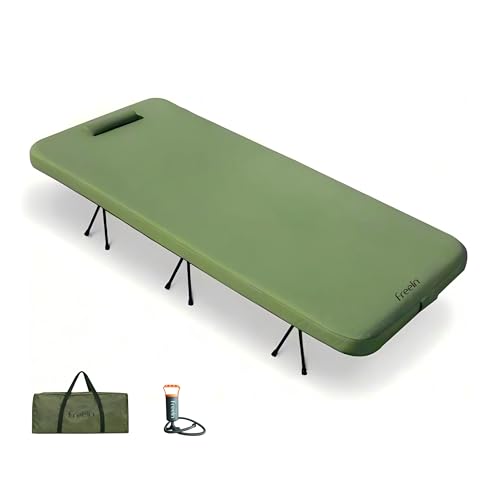 Freein Twin Camping Cot with 7 PSI Inflatable Mattress - Heavy-Duty Support