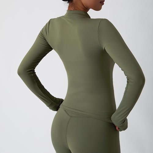 Green Women's 3 Piece Workout Set - Sports Bra, Leggings & Jacket with Thumbholes – Yoga & Gym Activewear