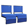 Blue Stadium Bleacher Seats with Back Support & Cushion - 2 Pack - Foldable & Portable