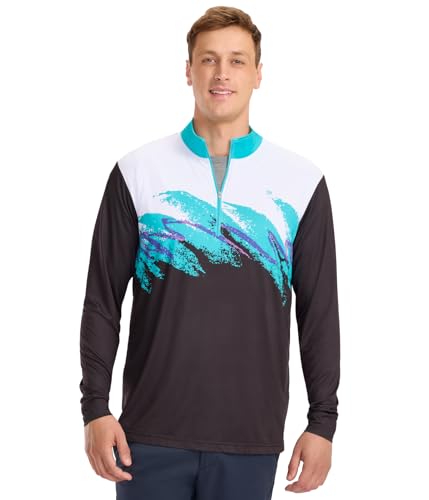 Tipsy Elves Men's Funny Golf Quarter Zip Pullover - Black Midnight Rip 'N Sip XL