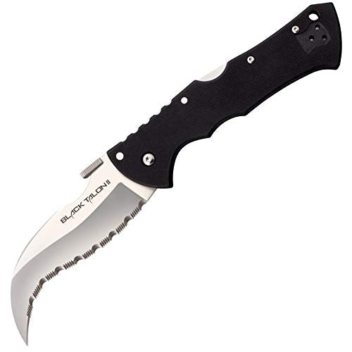 Cold Steel Black Talon II Serrated Folding Knife 4" S35VN Blade, G-10 Handle, Tri-Ad Lock