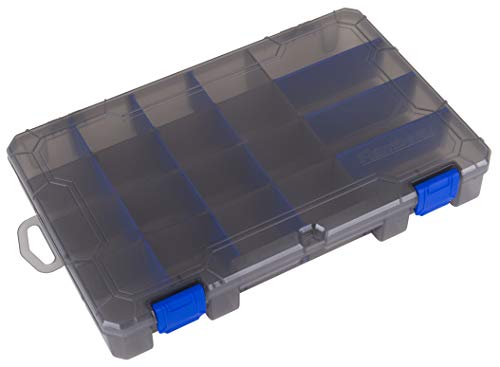 Zerust MAX Tuff Tainer Fishing Tackle Storage Box - 11 x 7.25 x 1.75 Inches, 20 Compartments, Removable Dividers, Rust Protection