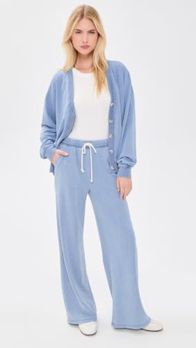 Z SUPPLY Women's Hunter Knit Denim Pants Small Santorini Indigo Relaxed Fit