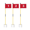 KINGTOP 3 ft Golf Flagstick & Hole Cup Set with 3 Yellow Poles & Red Flags
