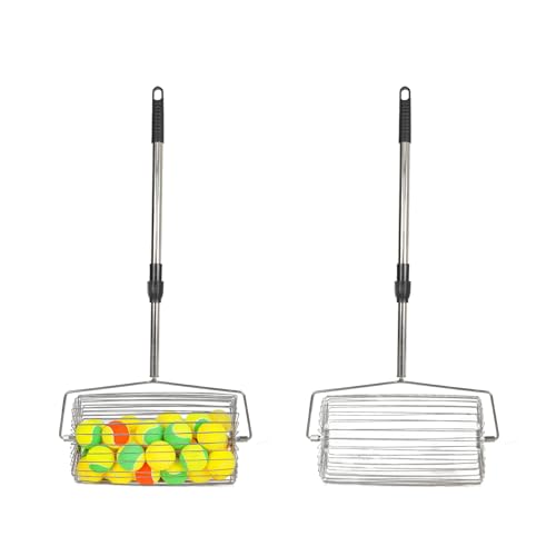 Portable Retractable Tennis Ball Retriever with Basket - Easy Ball Pickup
