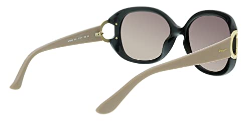 Ferragamo Brown Gradient Oval Sunglasses SF668 57mm – Stylish UV Protection