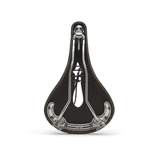 Brooks England B17 Carved Leather Bike Saddle - Black, Handmade Cycling Accessory