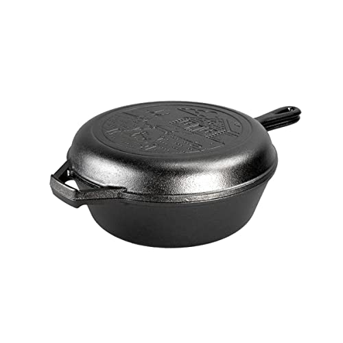 Lodge Wanderlust Series Cast Iron Combo Cooker 3.2 Quart – Versatile All-in-One Skillet & Griddle