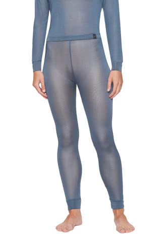 Women's Thermasilk Pointelle Pant - Steel Blue Medium - Silk Activewear