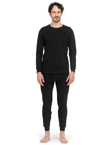 X-Large Men's Heavyweight Thermal Underwear Set - Black