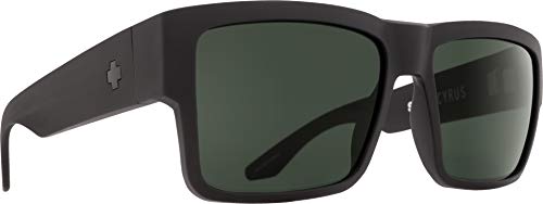 Spy Optic Cyrus Matte Black Square Sunglasses with Color & Contrast Lenses
