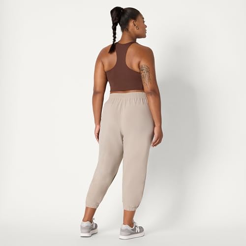 Women's Active Performance Stretch Woven Crop Jogger Pants - Taupe, X-Small
