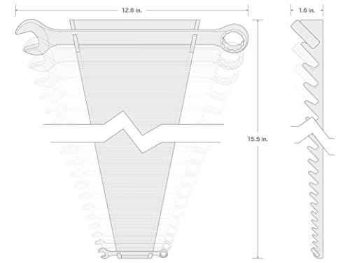 19-Piece Combination Wrench Set with Rack - Metric, Offset & Angled Open Ends