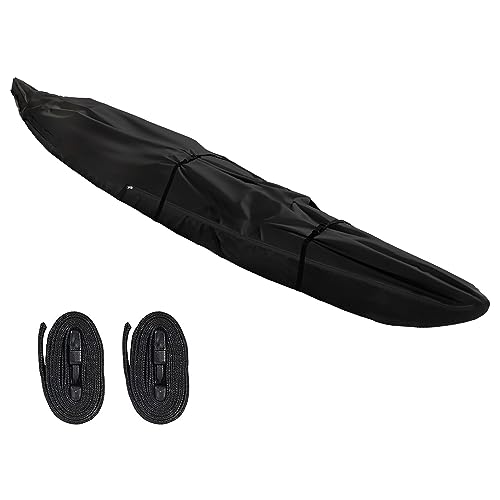 Seapisode 12ft Fade & Tear Resistant Waterproof Canoe Cover with Zipper, Black