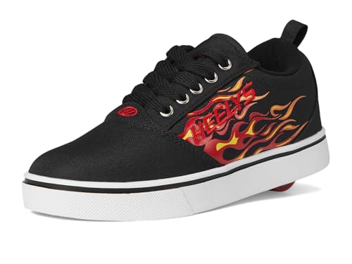 Heelys Pro 20 Prints Kids & Adults Wheel Shoes with Black/Red Flames, 9 Women/8 Men