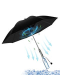 Black 3-in-1 Rechargeable Umbrella with Fan & Mist, Custom Water Bottle, Sun Shade