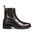 Women's Equestrian Waterproof Leather Paddock Boots with Zip - Black, Size 9