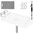 Boat Fish Cleaning Cutting Board with Rod Holder, Cup Holders & Tool Slots