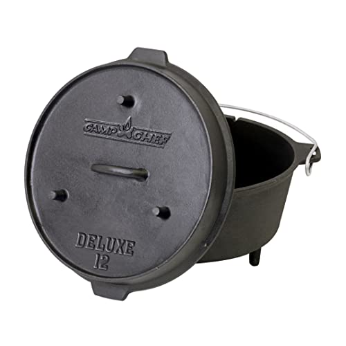 Cast Iron Dutch Oven 9.33 Qt Pre-Seasoned Camping & Kitchen Cooking