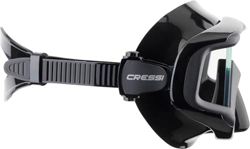 Cressi Perfect View Triside Panoramic Scuba & Snorkeling Mask - Black/Graphite