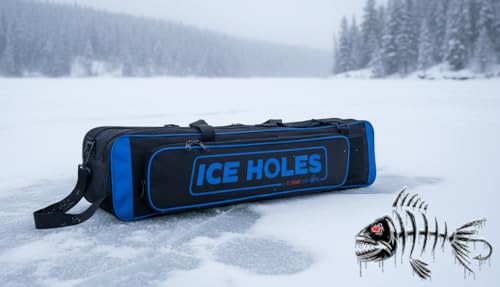 Mermaid Gear Blue Ice Fishing Rod & Reel Tackle Bag - Waterproof Multi-Use Storage