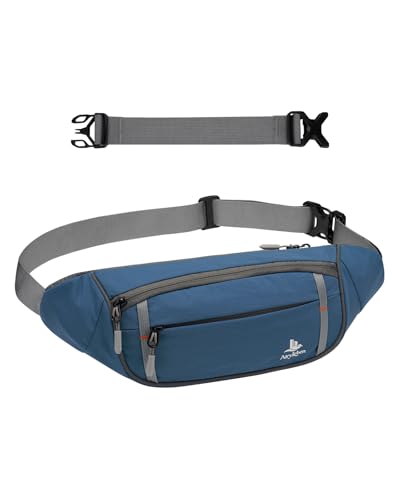 2.5L RFID Blocking Fanny Pack for Women Men, Blue Crossbody Belt Bag