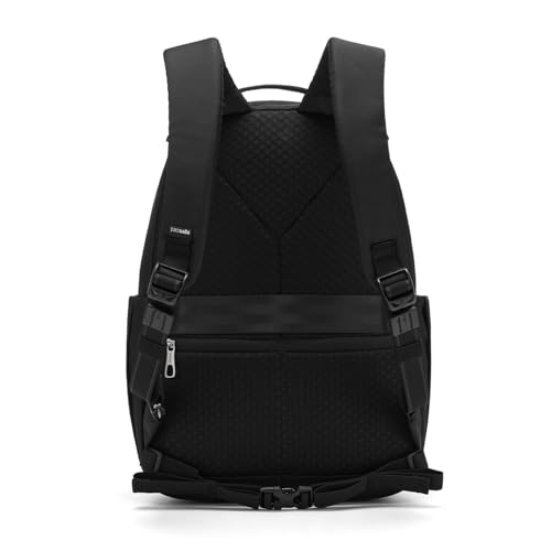 16L Anti-Theft Travel Backpack with Lockable Zippers & RFID Blocking - Jet Black