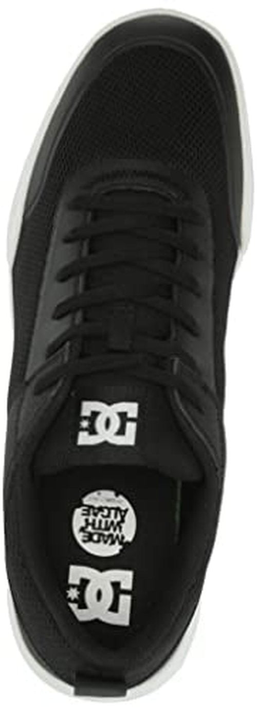 DC Men's Transit Casual Skate Shoe,Black/White,9.5