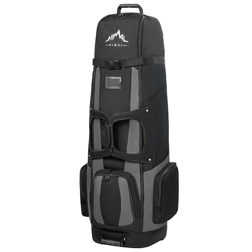 uniHimal Soft-Sided Golf Travel Bag with Wheels - Black-Gray, 900D Oxford