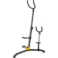 Hercules DS536B Baritone & Alto/Tenor Saxophone Stand - Folding, Adjustable Backrest & Detachable Peg - Includes Stand Variation