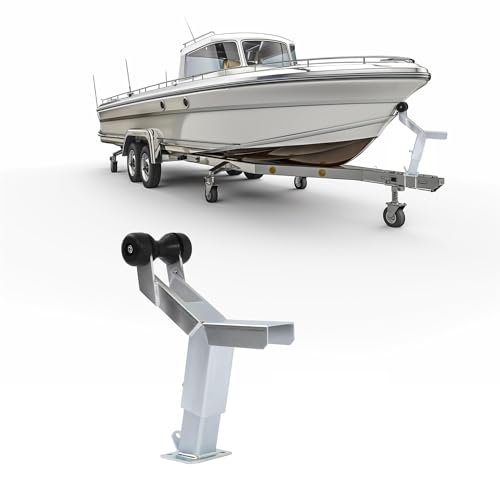 Boat Trailer Winch Stand with Adjustable Height & Trailer Rollers - Heavy Duty Steel