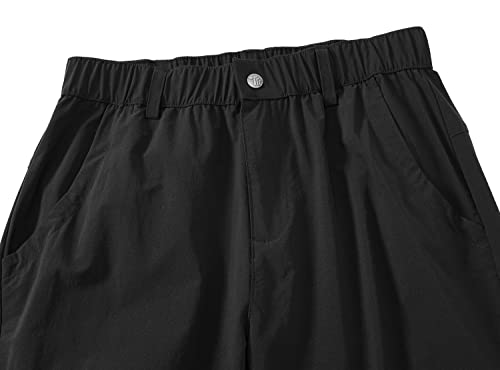 Women's Lightweight Hiking Pants - Quick Dry, UPF 50, Cargo with 6 Pockets, Large Black