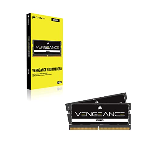 Corsair Vengeance DDR5 SODIMM 32GB (2x16GB) 5600MHz Memory Module, Black