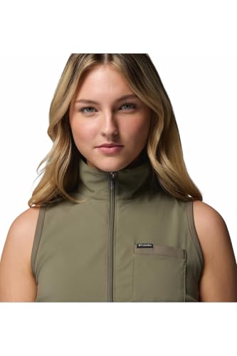 Columbia Women's Leslie Falls Dress II Small Stone Green Sun-Blocking Nylon Dress with Pockets