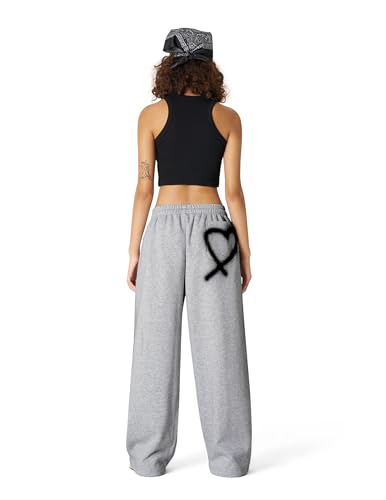 Aelfric Eden Women's Wide Leg Graffiti Heart Lounge Sweatpants with Pockets