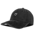 Women's Black Heart Embroidered Baseball Cap Adjustable Vintage Sport Visor