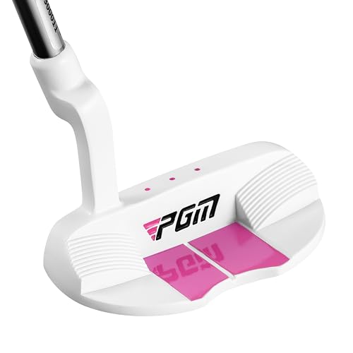 Kids Junior Golf Putter 24 Inch Right Handed with Alignment Line - White Pink