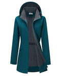 Women's Waterproof Fleece-Lined Softshell Rain Jacket with Hood - 33,000ft, Large Teal