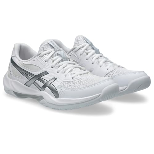 ASICS Women's Gel-Rocket 12 Volleyball Shoes - White & Silver, Size 7