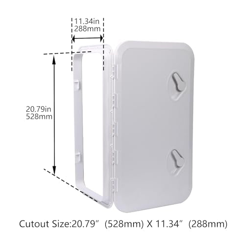Amarine Made 24" x 14" Boat Hatch - White Deck Hatch with 180° Hinge