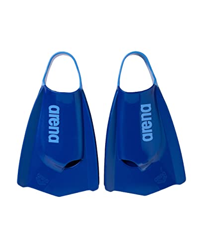 Arena Powerfin Pro II Swim Training Fins Blue Size 6-7 Unisex Silicone Short Blade