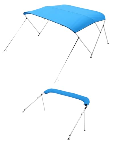 VEVOR 3 Bow Boat Bimini Top Cover 6ft Sun Shade Waterproof Canopy Pacific Blue