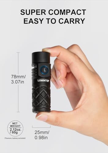 LUMINTOP Thor MINI Rechargeable LEP Flashlight - Black, 250 Lumens, 700m Range, Waterproof