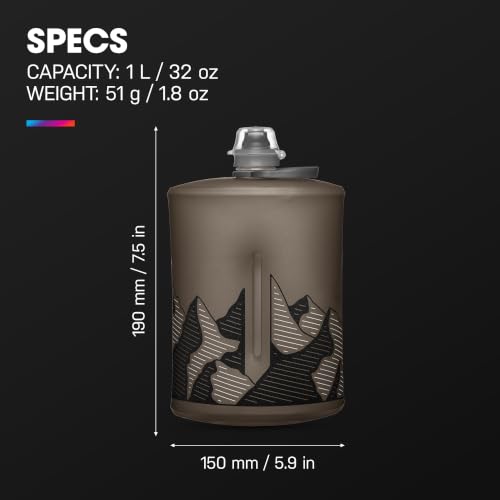HydraPak 32oz/1L Collapsible Water Bottle with Redwood Variation