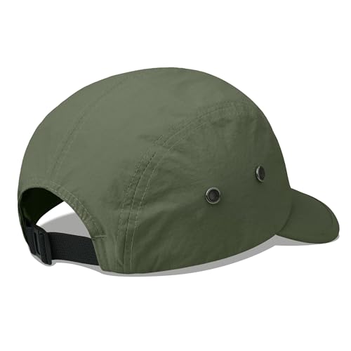 Short Brim 5 Panel Baseball Cap - Quick Dry Outdoor Sports Hat - Green, One Size