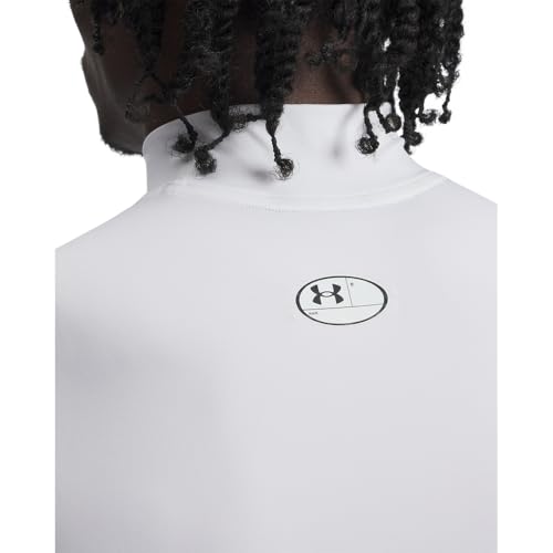 Under Armour HeatGear Armour Compression Mock Sleeveless Small White & Black